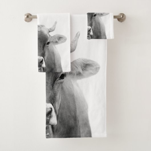 Photo noire et blanche de vache (En situation)