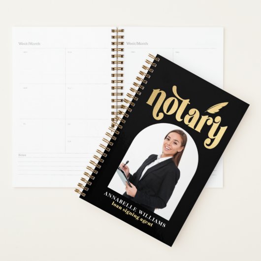 Photo Notaire Gold & Black Typographie (Devant avec enveloppe)