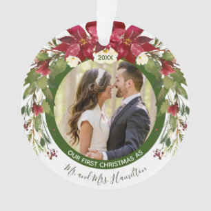 Photo Notre 1er Noël M. Mme Poinsettia Floral