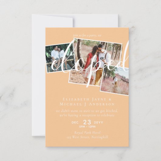 PHOTO Nous Avons Elopé Faire-part Réception Party (Devant)