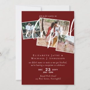 PHOTO Nous Avons Elopé Faire-part Réception Party