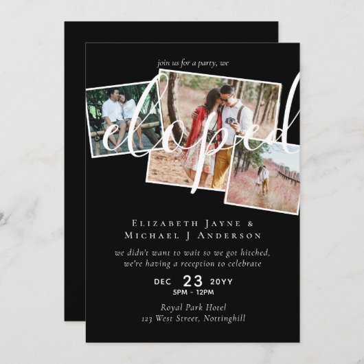 PHOTO Nous Avons Elopé Faire-part Réception Party (Devant / Derrière)