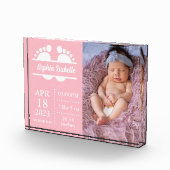 Photo Nouveau bébé Faire-part fille naissance Stat Bloc  (Droite)