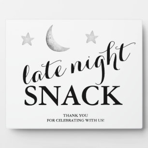 Photo Nuit tardive Snack mariage signe Tabletop Plaque