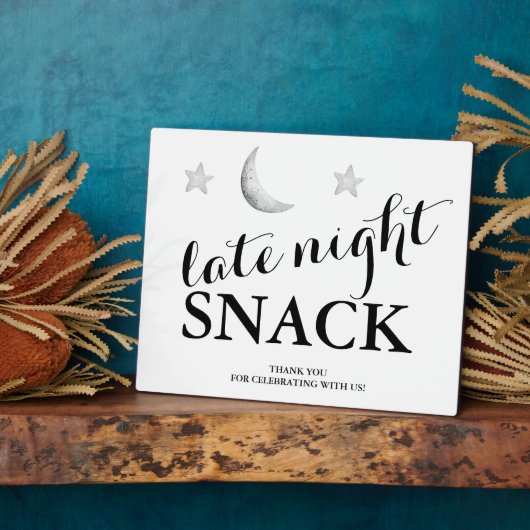 Photo Nuit tardive Snack mariage signe Tabletop Plaque (Côté)