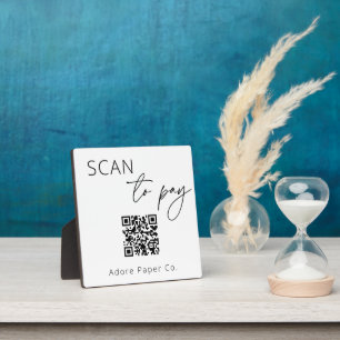 Photo Numériser pour payer le code QR Plaque de signalis