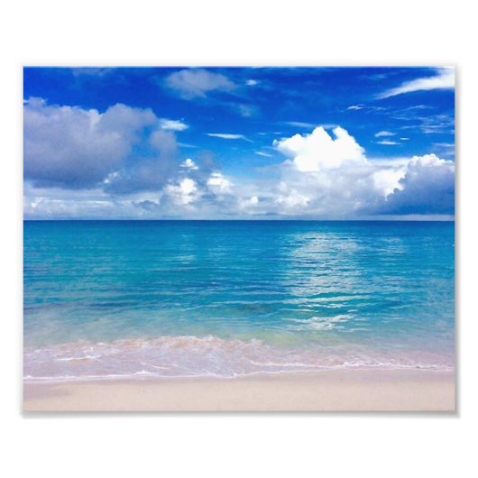 Photo Océan bleu | Impression de plage (Devant)