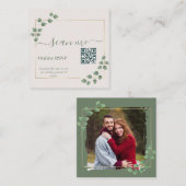 Photo Online QR Code Modern Minimalist Wedding  Informatiekaartje (Voorkant / Achterkant)