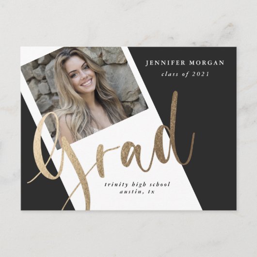 photo or graduation photo faire-part carte postale (Devant)