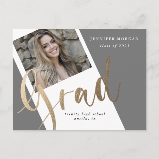 photo or graduation photo faire-part carte postale (Devant)