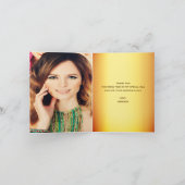 Photo or métal élégant Merci d'anniversaire (Intérieur)