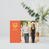 Photo Orange Heart Enregistrer la date Carte posta (Debout devant)
