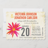 Photo Orange rose moderne Daisy Wedding Invitation (Devant)