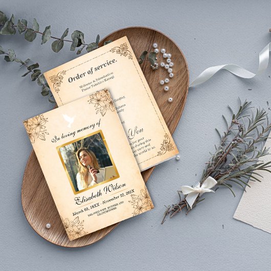 Photo Order of Service Funeral – In Loving Memory Programma