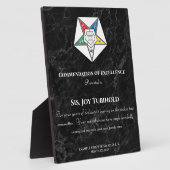 Photo Order of the Eastern Star Award Plaque (Côté)