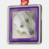 Photo ornement de Noël en violet (Gauche)