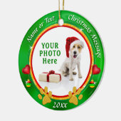 Photo, ornements personnalisés d'arbre de Noël de (Gauche)