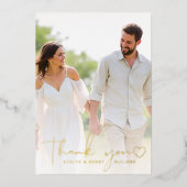 Photo Overlay Gold Foil Script Merci Cartes (Recto)