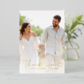 Photo Overlay Gold Foil Script Merci Cartes (Debout devant)