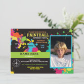Photo Paintball Anniversaire Fête Invitation (Debout devant)