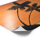 Photo Palmes de coucher de soleil impression 5x7 (Coin)