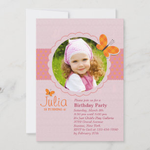 Photo Papillon Plaid Anniversaire Fête Invitation
