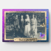 Photo Papillons rose Plaque de table avec l'Easel (Devant)