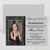 Photo Parties scintillant noire Invitation de grad (Devant / Derrière)