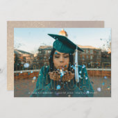 Photo & Parties scintillant or x2 Faire-part diplô (Devant / Derrière)