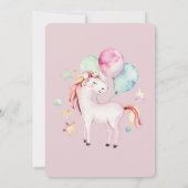 Photo Pastel Unicorn Carte de remerciement Anniver (Dos)