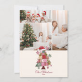Photo Patchwork Christmas Tree Preppy Feestdagenkaart (Voorkant)