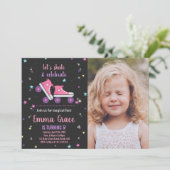 Photo Patinage rose violet Invitations Anniversair (Debout devant)