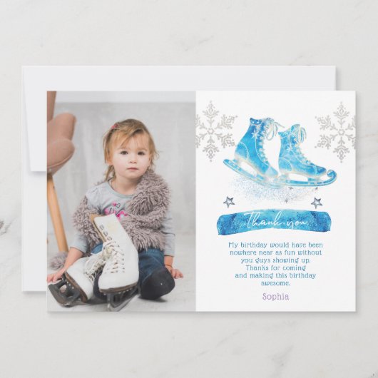 Photo Patinage sur glace Carte de remerciements d' (Devant)