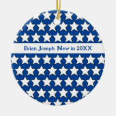 Photo patriotique Premier ornement de Noël du bébé (Devant)