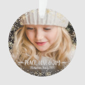 Photo Peace Love Joy Gold Snowflake Chic Christmas (devant)