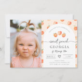 Photo Peach Anniversaire Invitation | Poche douce (Devant)