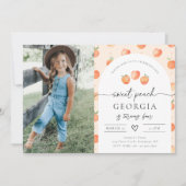 Photo Peach Anniversaire Invitation | Poche douce (Devant)