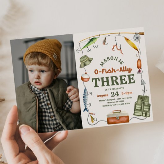 Photo Pêche 3e anniversaire Invitation