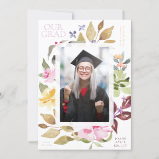 Photo Peint Florals School Graduate Faire-part