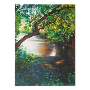 Photo Peinture du paysage rivière Michigan   Impression 