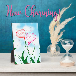 Photo   Personalized Heart Balloon Couple Name Plaque   