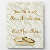 Photo Personalized Just Married Wedding Table Plaque (Devant)