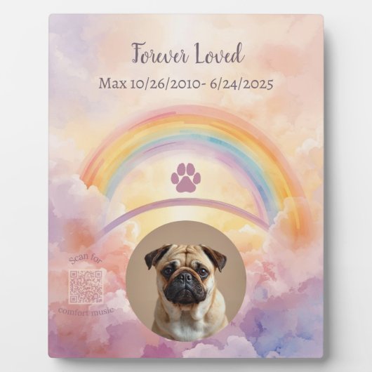 Photo Personalized Rainbow Bridge Dog Memorial Plaque (Devant)