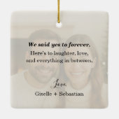 Photo Personalized Text Keepsake Keramisch Ornament (Achterkant)