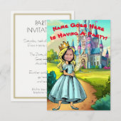 Photo personnalisable Princess Party Invitation (Devant / Derrière)