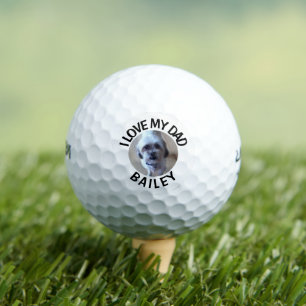 Photo personnalisé de chien I Love My Dad Balle de