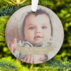 Photo personnalisé du premier Noël de bébé