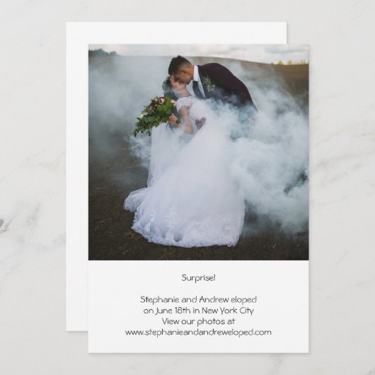 Photo Personnalisé Mariage Elopement Faire-part (Devant / Derrière)