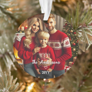 Photo personnalisé + Noël au poinsettia rouge