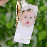 Photo personnalisée<br><div class="desc">Photo de votre bébé sur un porte - clé ! Téléchargez votre propre image pour créer votre porte - clé pour vous-même ou offrez-en un cadeau à votre famille,  vos amis,  vos parents et vos grands-parents ! Le mot amour dans un script chèque est présenté sur votre photo.</div>